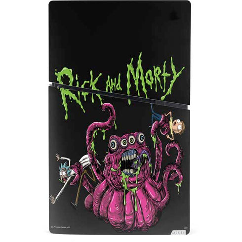 Adult Swim Rick and Morty Tentacle Attack PS5 Slim Digital Edition Bundle Skin