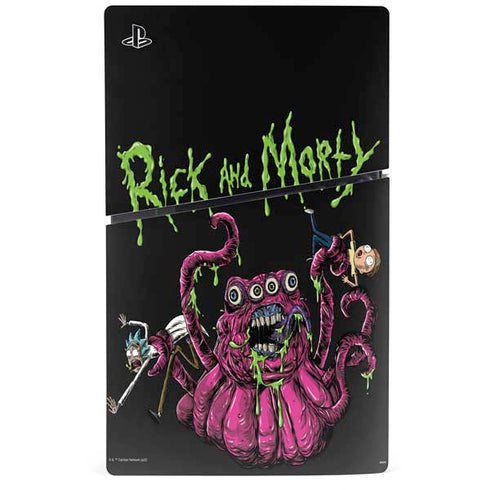 Adult Swim Rick and Morty Tentacle Attack PS5 Slim Digital Edition Console Skin