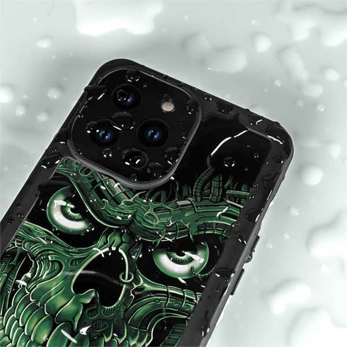 Liquid Blue Terminator Dragon iPhone 14 Pro Max Waterproof Case