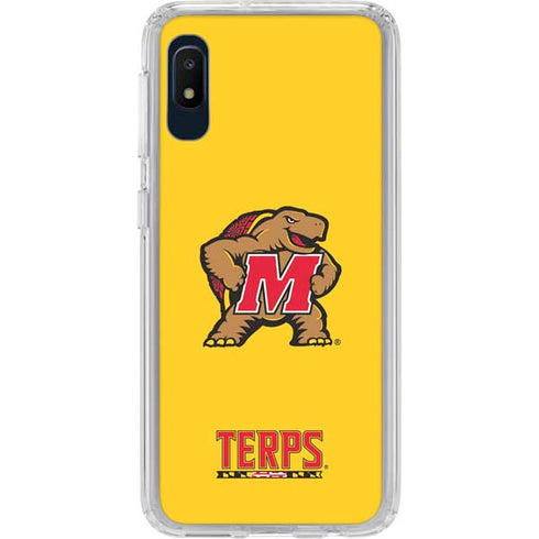 University of Maryland Terps Yellow Galaxy A10e Clear Case