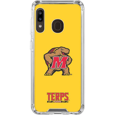 University of Maryland Terps Yellow Galaxy A30 Clear Case