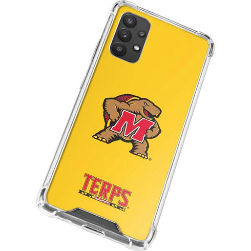 University of Maryland Terps Yellow Galaxy A32 5G Clear Case