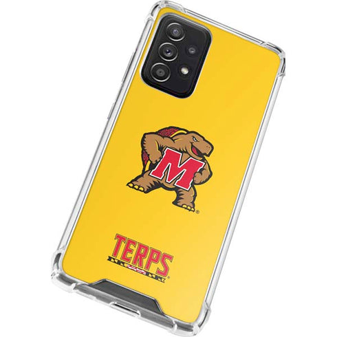University of Maryland Terps Yellow Galaxy A52 5G Clear Case