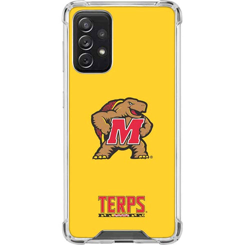 University of Maryland Terps Yellow Galaxy A72 5G Clear Case