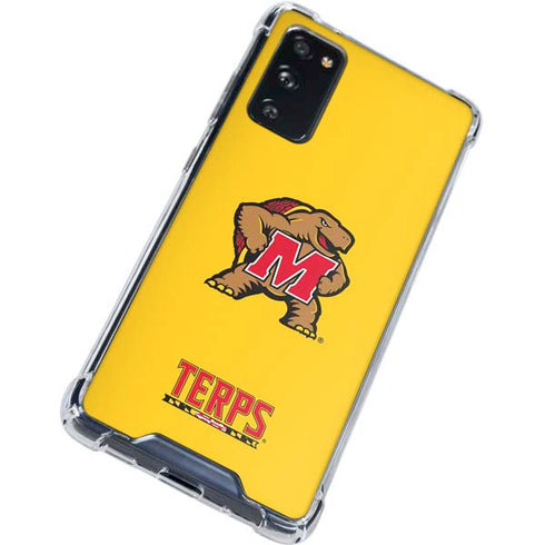 University of Maryland Terps Yellow Galaxy S20 FE Clear Case