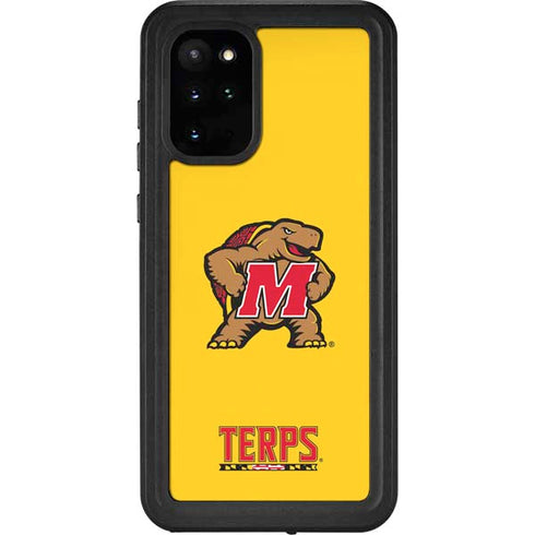 University of Maryland Terps Yellow Galaxy S20 Plus Waterproof Case