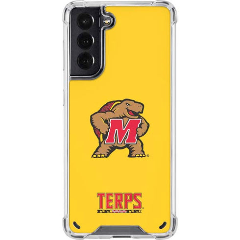 University of Maryland Terps Yellow Galaxy S21 5G Clear Case