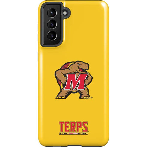 University of Maryland Terps Yellow Galaxy S21 FE Pro Case