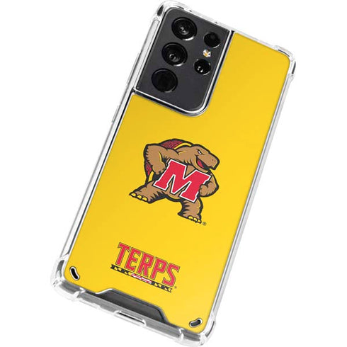 University of Maryland Terps Yellow Galaxy S21 Ultra 5G Clear Case