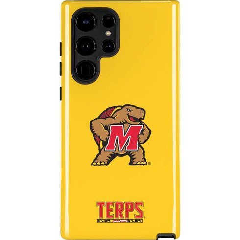 University of Maryland Terps Yellow Galaxy S22 Ultra Pro Case