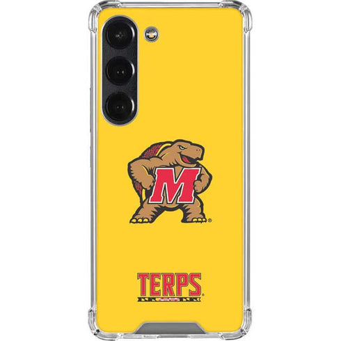 University of Maryland Terps Yellow Galaxy S23 Clear Case