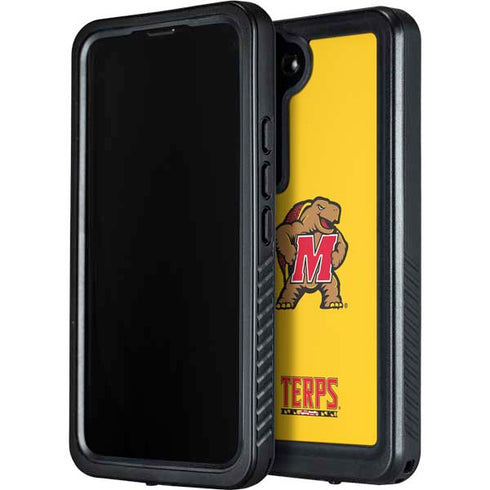 University of Maryland Terps Yellow Galaxy S23 Plus Waterproof Case