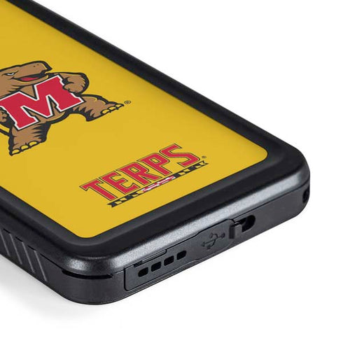University of Maryland Terps Yellow Galaxy S23 Waterproof Case
