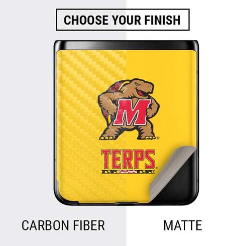 University of Maryland Terps Yellow Galaxy Z Flip Skin