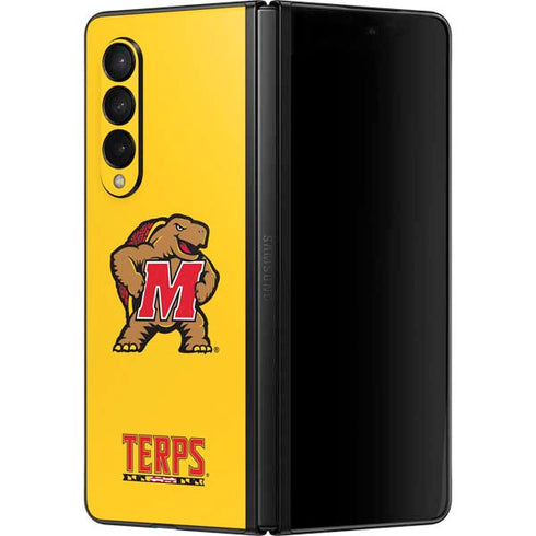 University of Maryland Terps Yellow Galaxy Z Fold3 5G Skin