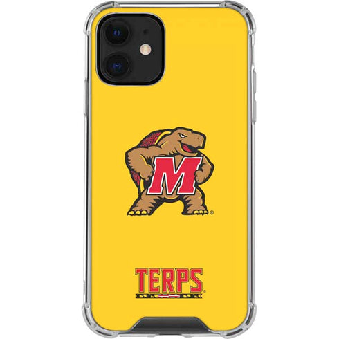 University of Maryland Terps Yellow iPhone 12 Clear Case