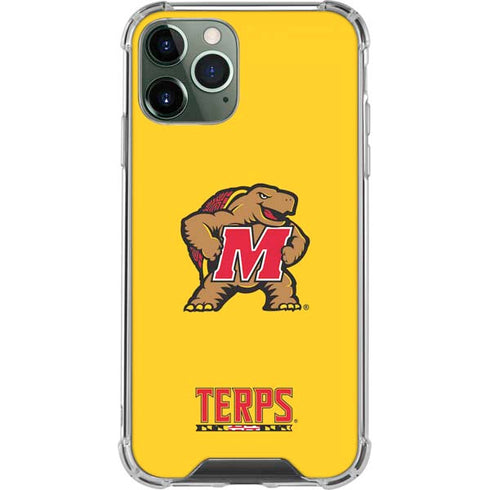 University of Maryland Terps Yellow iPhone 12 Pro Clear Case