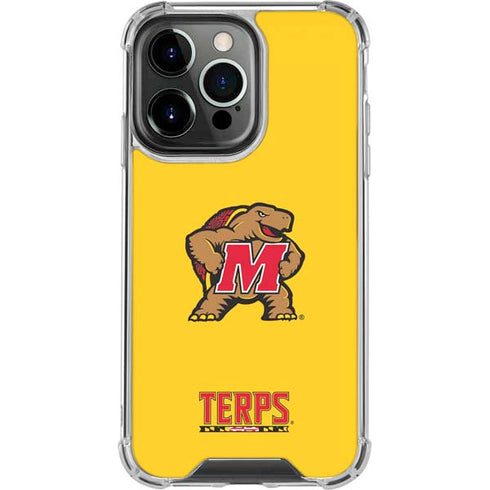 University of Maryland Terps Yellow iPhone 13 Pro Clear Case