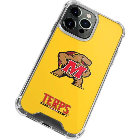 University of Maryland Terps Yellow iPhone 13 Pro Clear Case