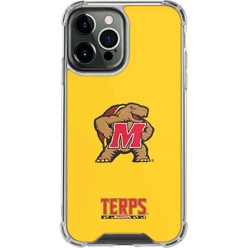 University of Maryland Terps Yellow iPhone 13 Pro Max Clear Case