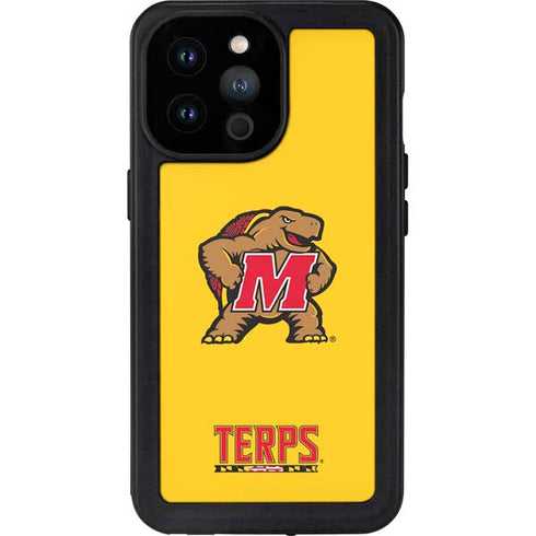 University of Maryland Terps Yellow iPhone 14 Pro Max Waterproof Case