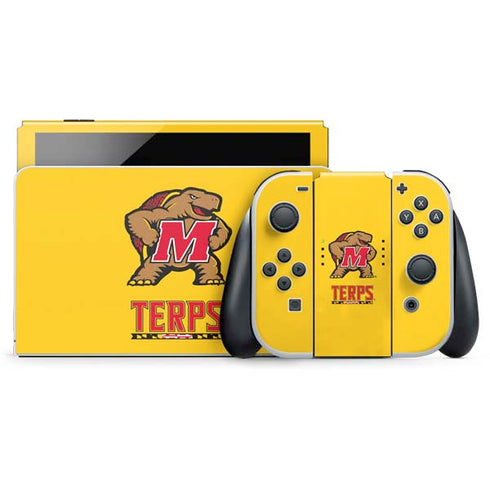 University of Maryland Terps Yellow Nintendo Switch OLED (2021) Skin
