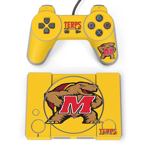 University of Maryland Terps Yellow PlayStation Classic Bundle Skin