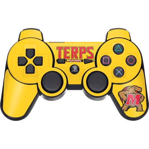 University of Maryland Terps Yellow PS3 Dual Shock wireless controller Skin