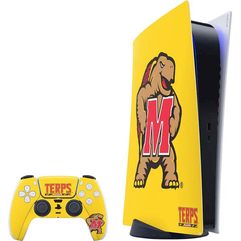 University of Maryland Terps Yellow PS5 Digital Edition Bundle Skin
