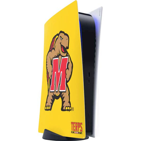 University of Maryland Terps Yellow PS5 Digital Edition Console Skin