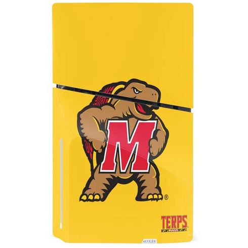 University of Maryland Terps Yellow PS5 Slim Disk Bundle Skin