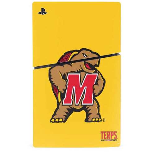 University of Maryland Terps Yellow PS5 Slim Digital Edition Bundle Skin