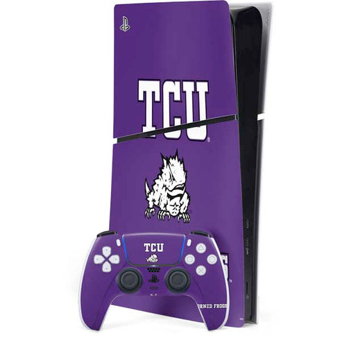 Texas Christian University Mascot PS5 Slim Digital Edition Bundle Skin