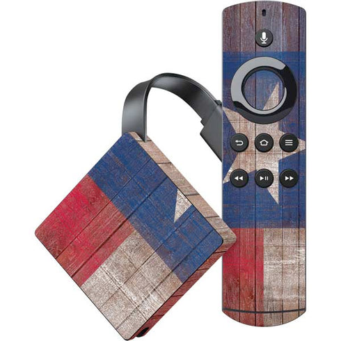 Texas Flag Dark Wood Amazon Fire TV Skin
