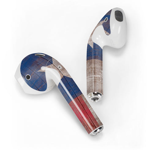 Texas Flag Dark Wood Apple AirPods 2 Skin