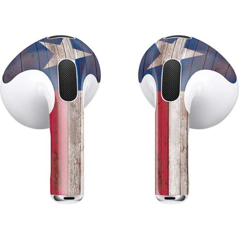 Texas Flag Dark Wood Apple AirPods (3rd Gen 2021) Skin