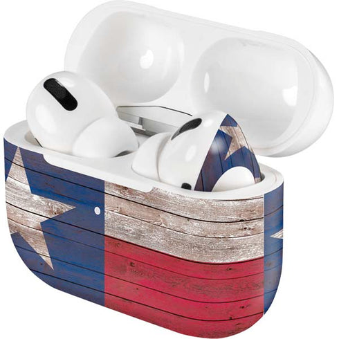 Texas Flag Dark Wood Apple AirPods Pro Skin