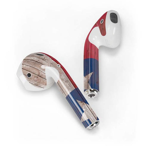 Texas Flag Dark Wood Apple AirPods Skin