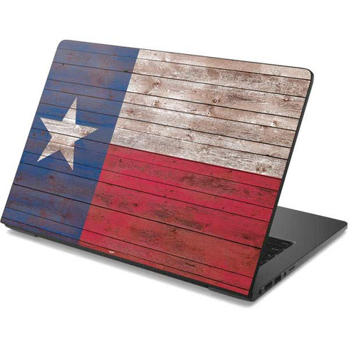 Texas Flag Dark Wood Dell Chromebook Skin