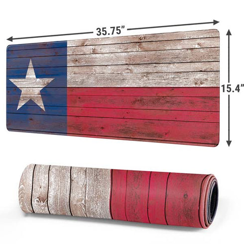 Texas Flag Dark Wood Gaming Mouse Pad