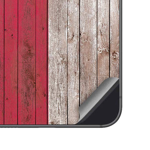 Texas Flag Dark Wood Galaxy A14 5G Skin