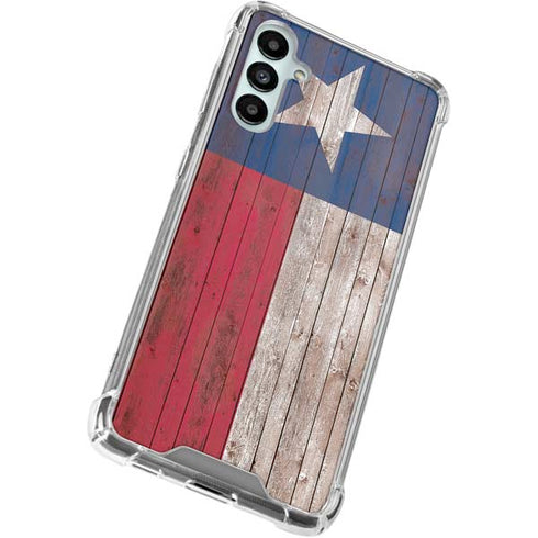 Texas Flag Dark Wood Galaxy A15 5G Clear Case