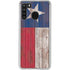 Texas Flag Dark Wood Galaxy A21 Clear Case