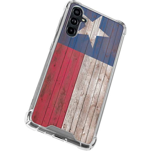 Texas Flag Dark Wood Galaxy A54 5G Clear Case