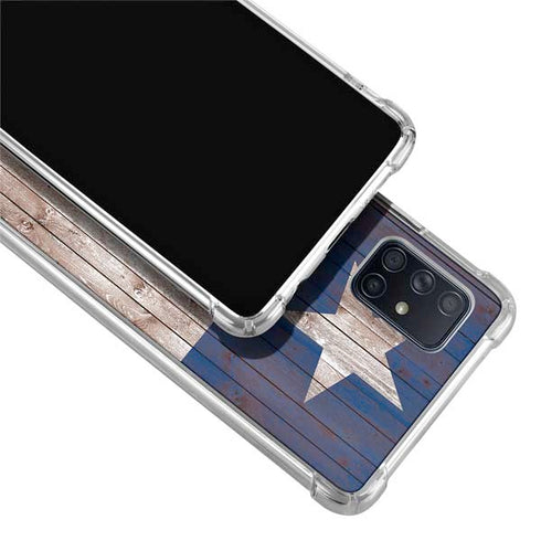 Texas Flag Dark Wood Galaxy A71 5G Clear Case