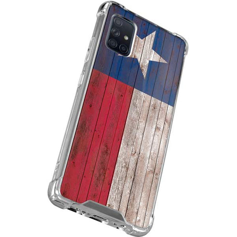 Texas Flag Dark Wood Galaxy A71 5G Clear Case