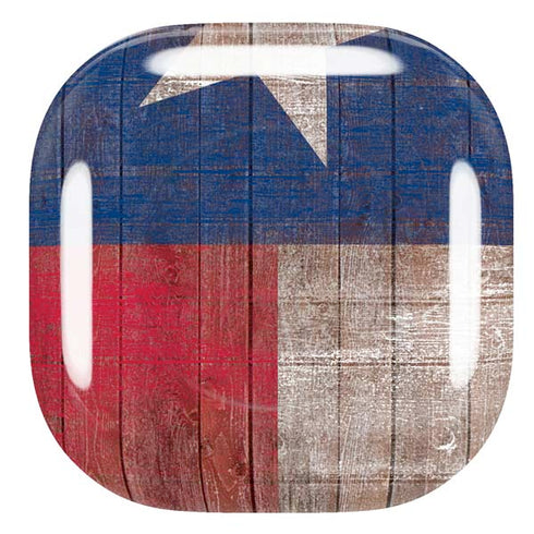 Texas Flag Dark Wood Galaxy Buds Live Skin