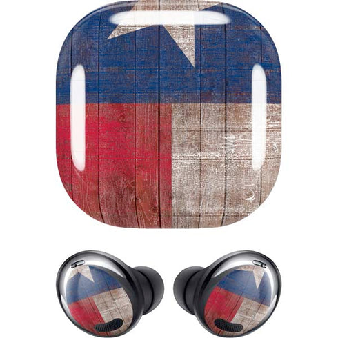 Texas Flag Dark Wood Galaxy Buds Pro Skin