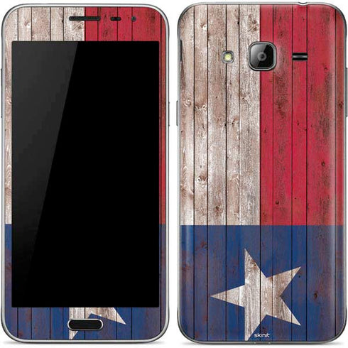 Texas Flag Dark Wood Galaxy J3 Skin