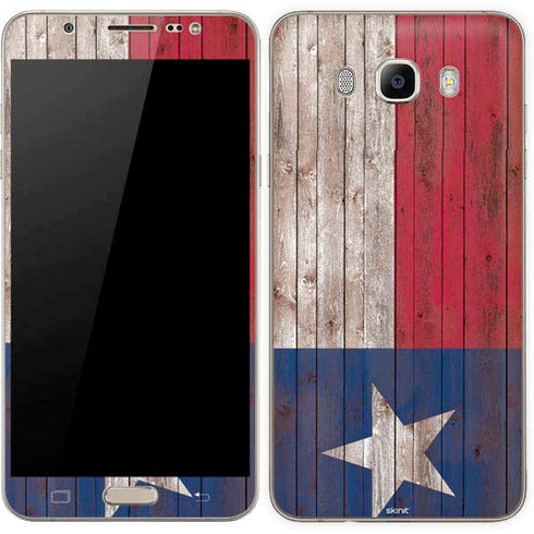 Texas Flag Dark Wood Galaxy J7 Skin